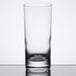 A close-up of a Reserve by Libbey Modernist beverage glass on a white surface.