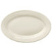 A white Libbey Porcelain oval platter with a wide rim.