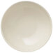 A Libbey Porcelana cream white porcelain pasta bowl with a rolled edge on a white background.