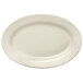 A Libbey Porcelana cream white oval platter with a wide rim.