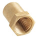 A close-up of a brass threaded nut with Avantco's white blank orifice.