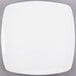 A Libbey Porcelana white square porcelain coupe plate with a white rim.