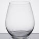 A clear Libbey Renaissance stemless red wine glass.