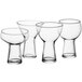 Three Libbey Symbio coupe glasses with different shapes and sizes.