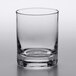 A close-up of a clear Reserve by Libbey Modernist Rocks glass.