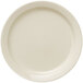 A Libbey Porcelana Cream white plate with a narrow rim.