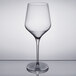 A close-up of a clear Reserve by Libbey Prism wine glass.