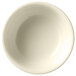 A Libbey Porcelana cream white nappie bowl with a reflection on a white background.