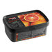 A black container of Andros Chef 100% Blood Orange Puree with a label on it.