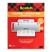 A box of 3M Scotch thermal laminating pouches on a counter.