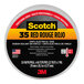 A close up of a roll of 3M Scotch red vinyl electrical tape.