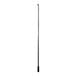 A long metal pole with a black handle.