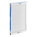 A white 3M Filtrete air filter with blue trim.