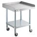 A Regency stainless steel equipment stand with casters and a galvanized undershelf.