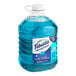 A large plastic jug of blue Fabuloso Ocean Cool scented liquid with a label.