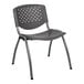 A Flash Furniture grey plastic stack chair with a titanium frame.