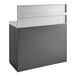 A dark gray Lancaster Table & Seating rectangular waste receptacle with a white panel cover.