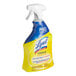 A yellow and blue spray bottle of Lysol Lemon Breeze All-Purpose Cleaner.