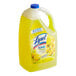 A yellow bottle of Lysol Sparkling Lemon Sunflower Essence Scent Multi-Surface Cleaner with a yellow liquid inside.