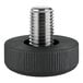 A black plastic base with a silver metal screw.