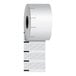 A roll of white paper with black lines.