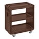 A brown Cambro service cart with wheels.