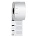 A roll of white paper with a black and white adhesive liner.