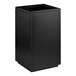 A black rectangular Lancaster Table & Seating decorative trash can with an open top lid.