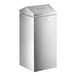 A Lancaster Table & Seating stainless steel rectangular trash can with a lid.