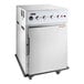 A large white rectangular Cooking Performance Group SlowPro cook and hold oven with knobs and dials.