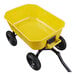 A yellow Gorilla steel dump cart with black wheels and handles.