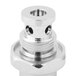 A chrome plated brass squeeze valve bonnet for T&S pre-rinse nozzles.