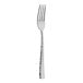 An Abert Rinascimento stainless steel salad/dessert fork with a black handle and silver metal.