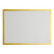 A white board with a gold border.