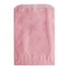 A pink paper bag with a white edge.