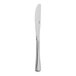 An Abert stainless steel dessert knife with a white background.