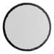 A white circle with black trim.