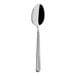 An Abert Spendido stainless steel demitasse spoon with a black handle.