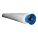 A long white and blue cylindrical Patterson Power Tube fabric air duct.