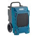 A blue and black Boltic 200 Pint commercial dehumidifier with wheels.