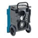 A blue and gray Boltic 200 commercial dehumidifier machine with wheels and a fan.