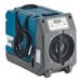 A blue and grey Boltic 145 Pint Commercial Crawl Space Dehumidifier with a fan.