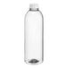 A clear plastic round juice bottle with a clear lid.
