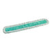 A green Lavex microfiber mop pad with white fringes and a blue stripe.