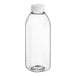 A clear plastic Square Milkman juice bottle with a clear lid.