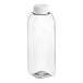A 16 oz. clear plastic juice bottle with a white cap.