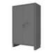 A grey Durham steel storage cabinet with two doors and a ProLogic electronic lock.