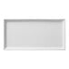 A white rectangular plate with a white background.