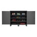 A gray 72" wide lockable cabinet with 3 adjustable shelves.
