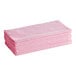 A stack of Lavex pink microfiber cloths.